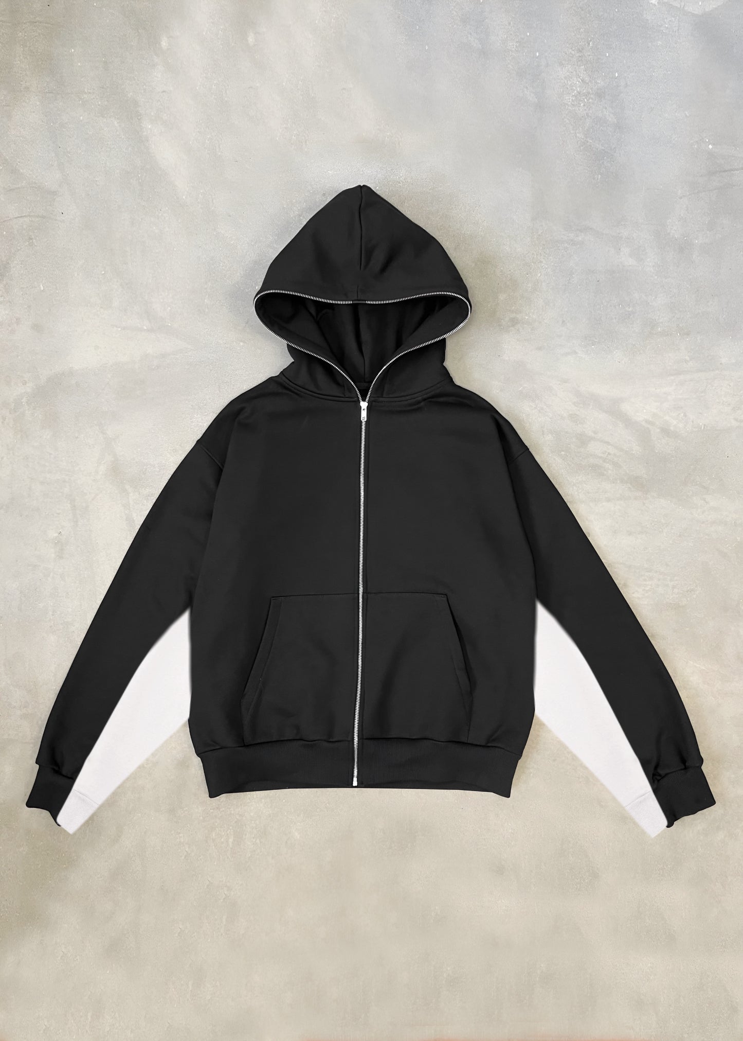 Hoodie full zipe bicolor manga globo ⭑