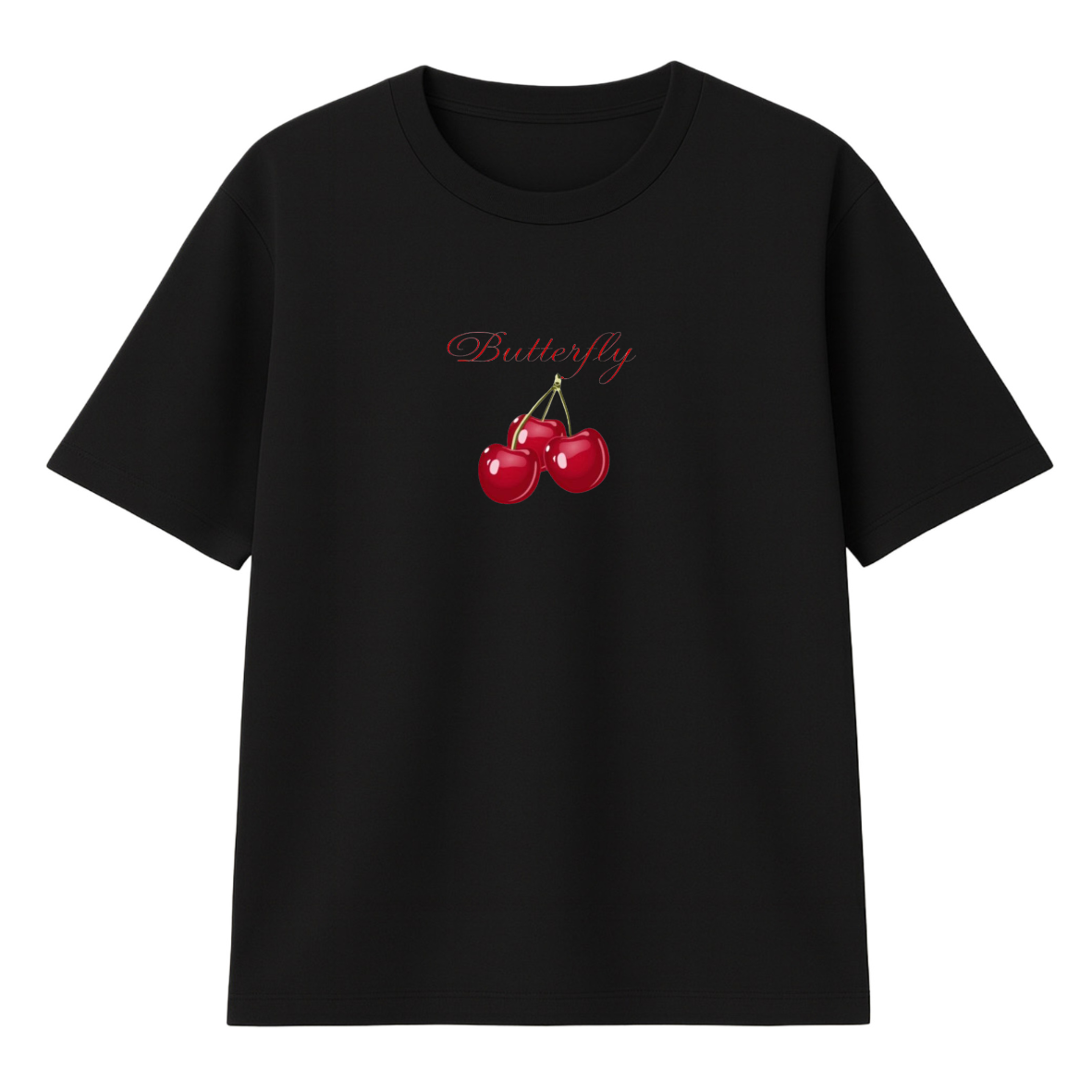 t-shirt cherry modelo recto negro