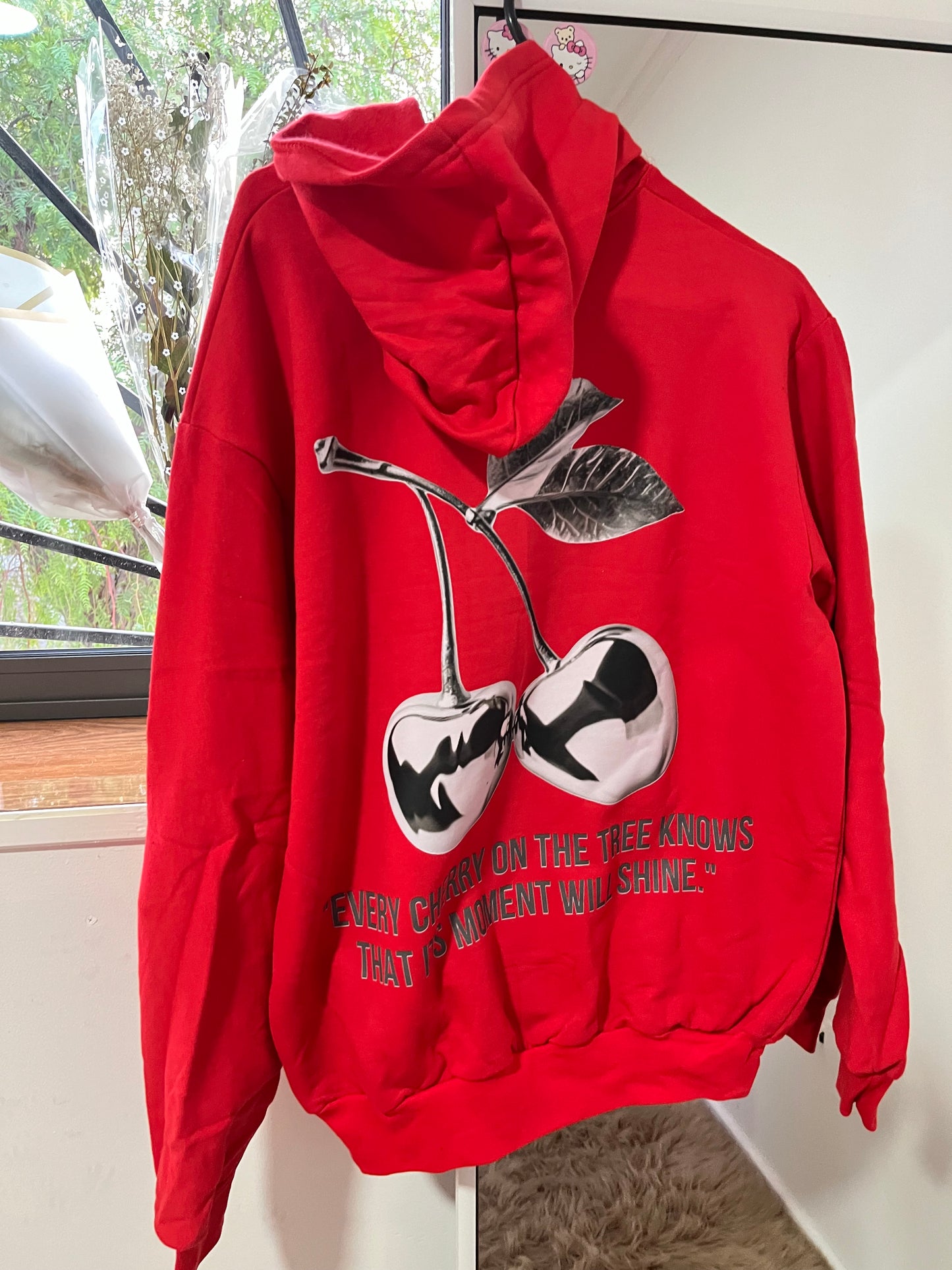 Hoodie cherry modelo clásico rojo