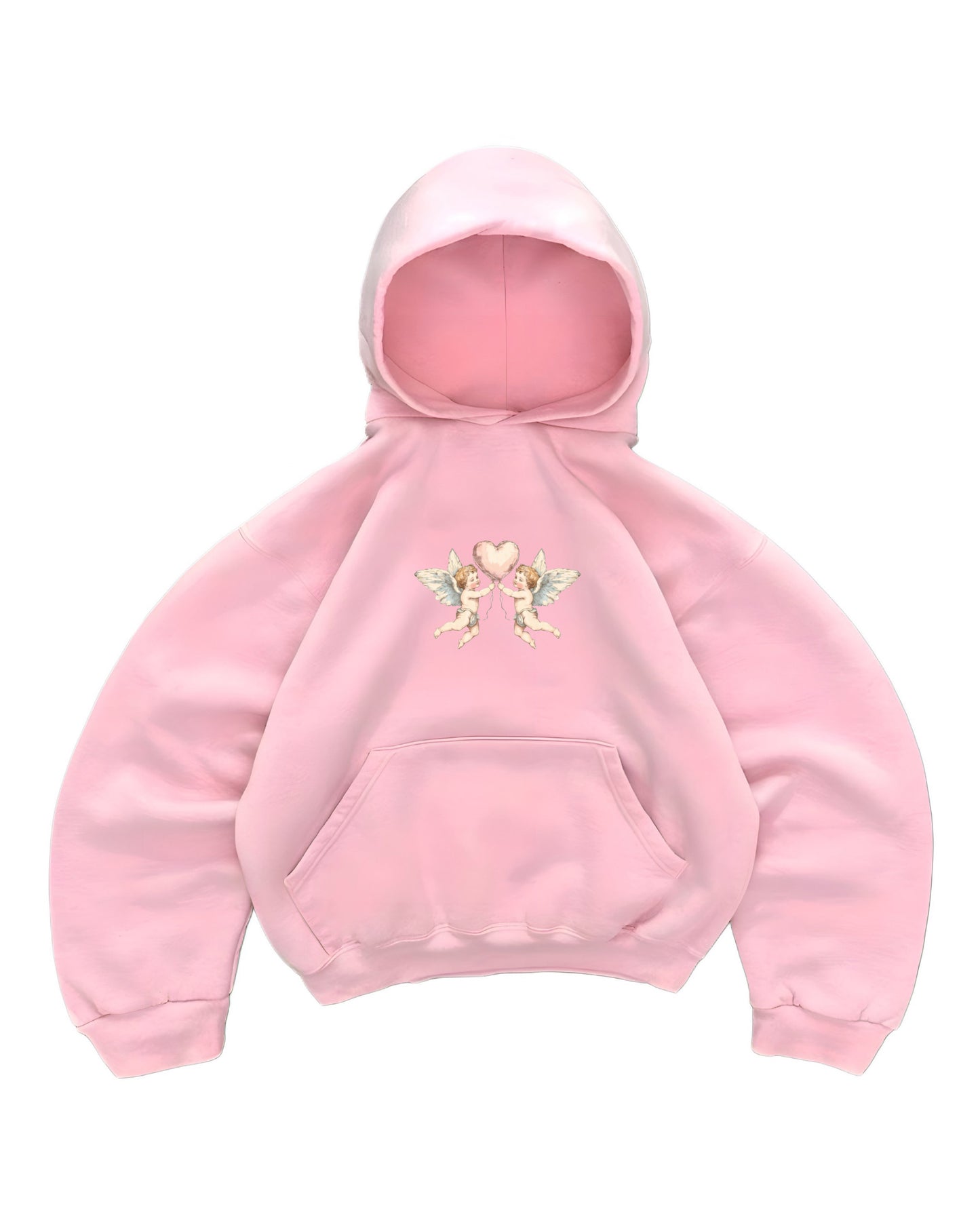 Hoodie emotion love modelo rosado manga globo