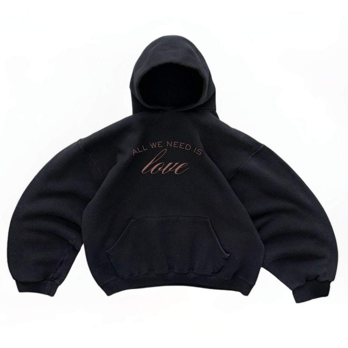 Hoodie Need Love negro mangas globo