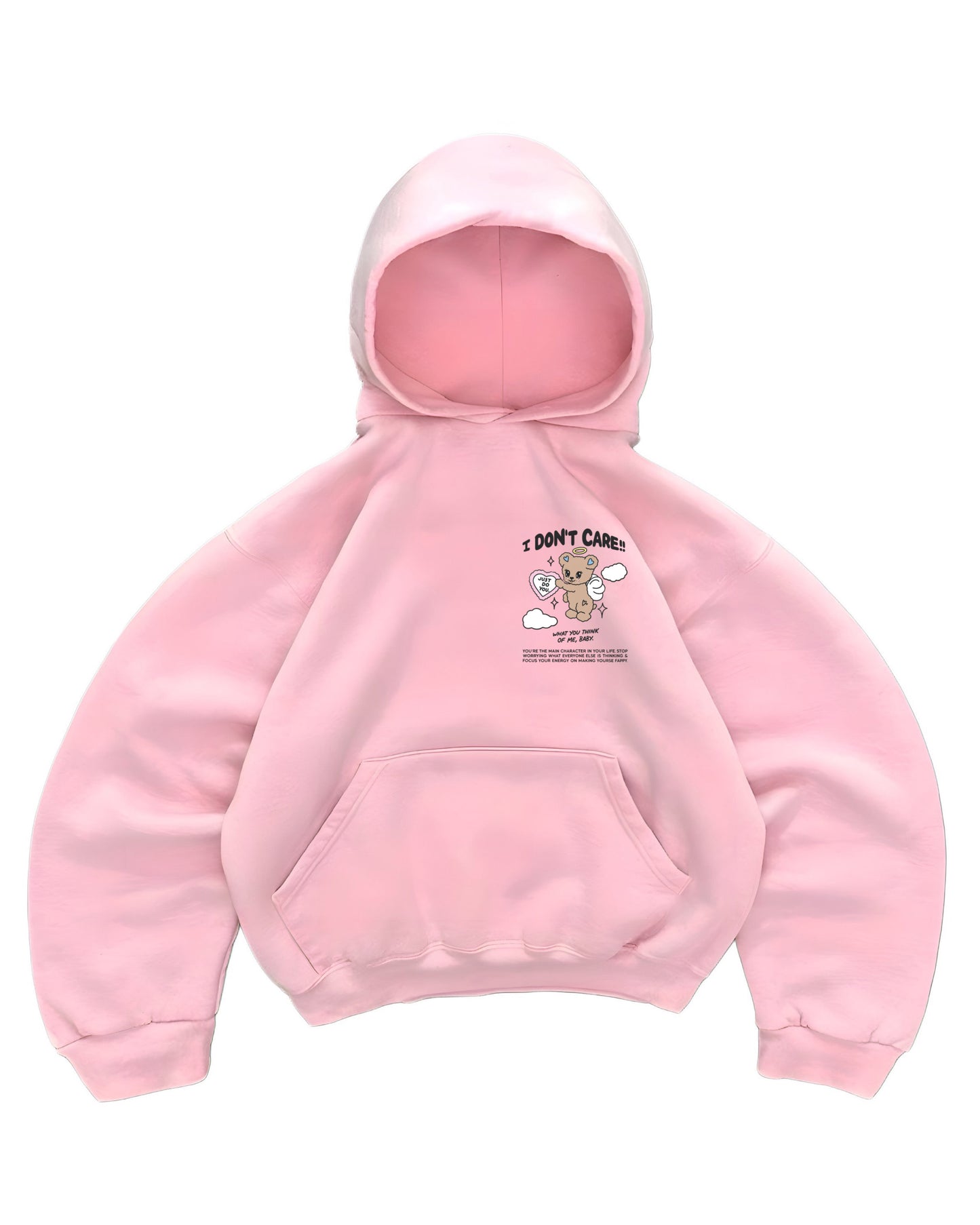 Hoodie I dont care modelo manga globo
