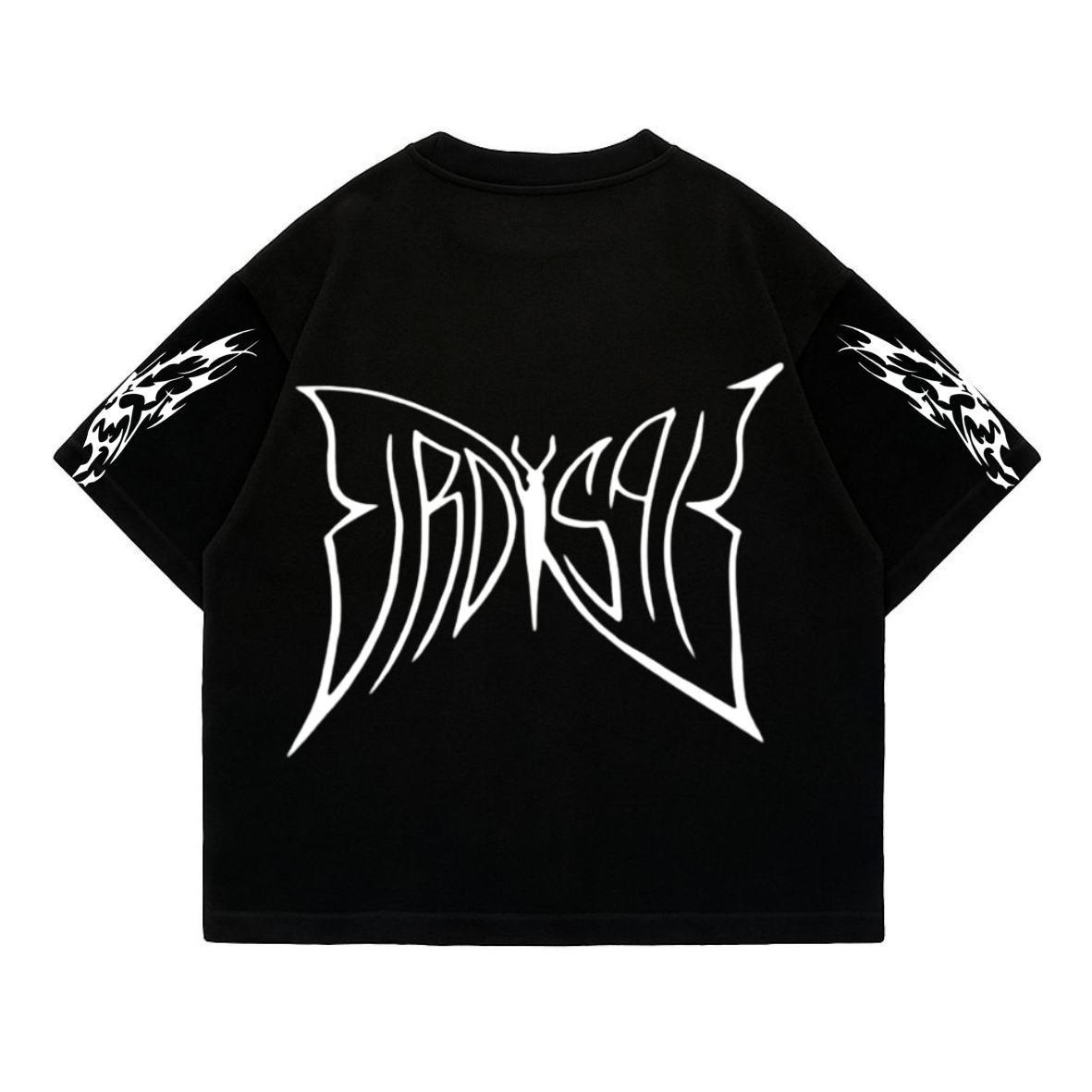 t-shirt butterfly world modelo boxi fit negro