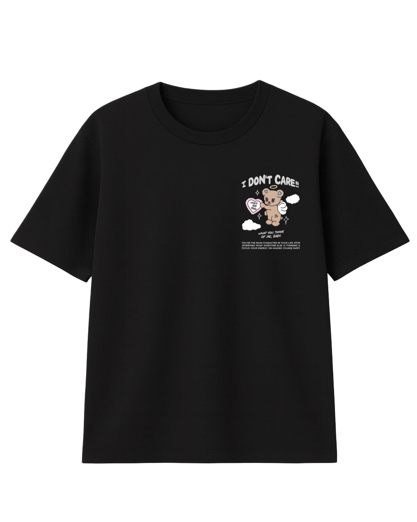 Camiseta I dont care modelo recto