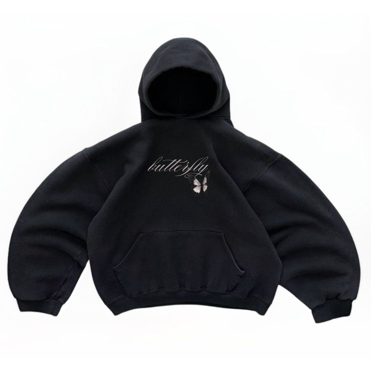 Hoodie fliyin high negro mangas globo