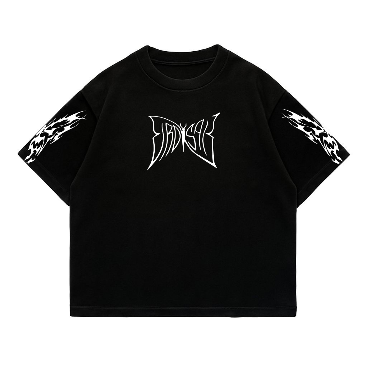 t-shirt butterfly world modelo boxi fit negro