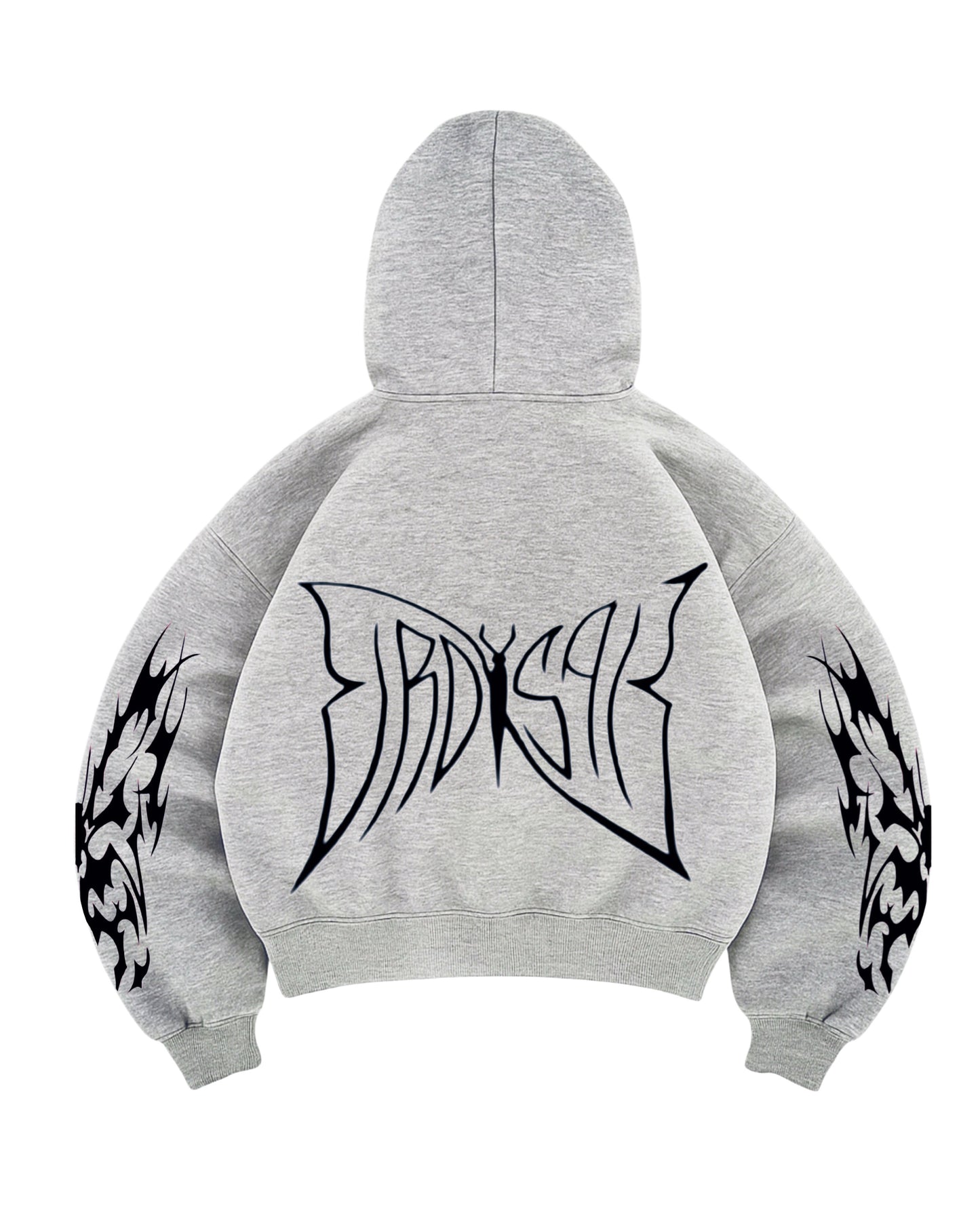 Hoodie butterfly club world modelo manga gris