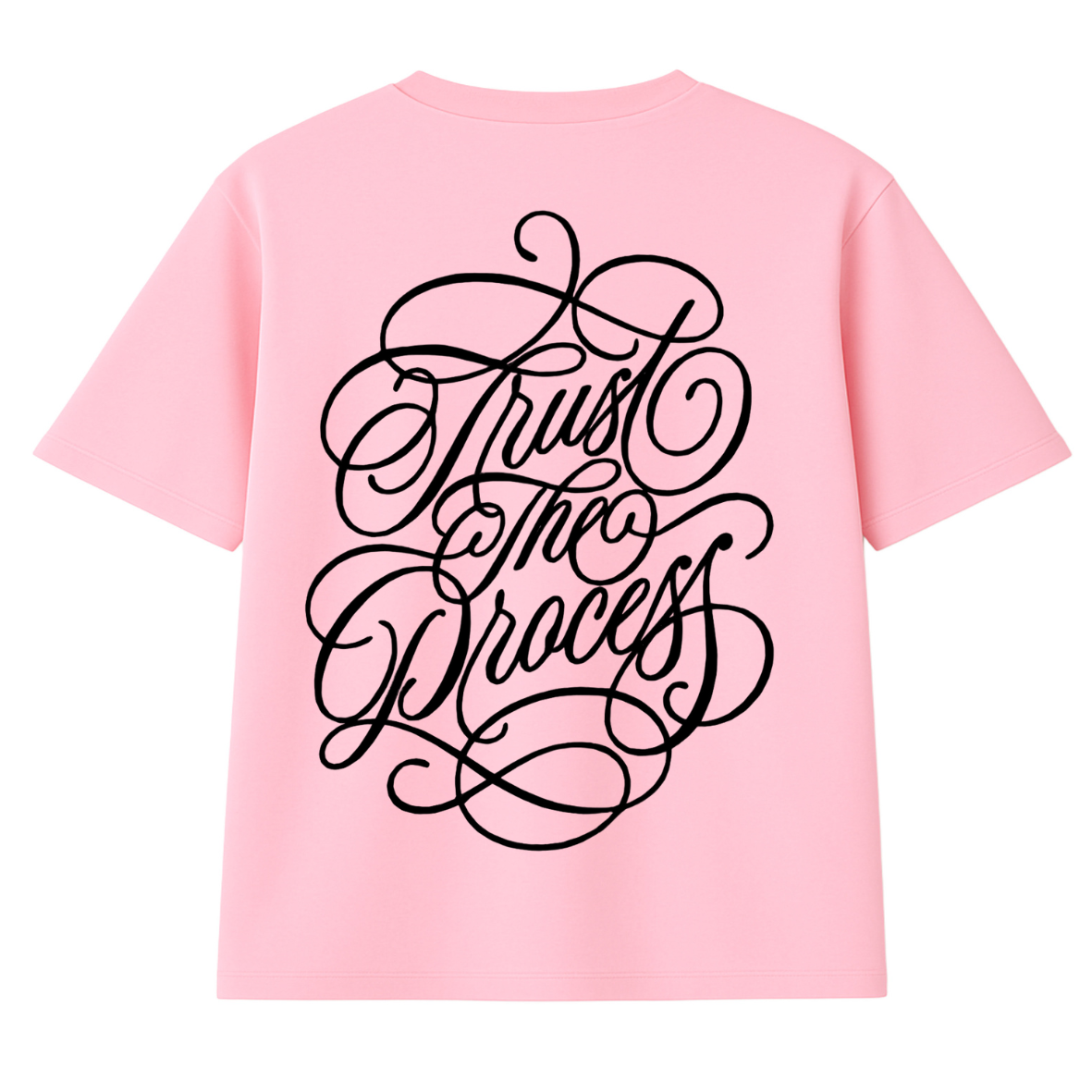 t-shirt trust the process modelo rosado