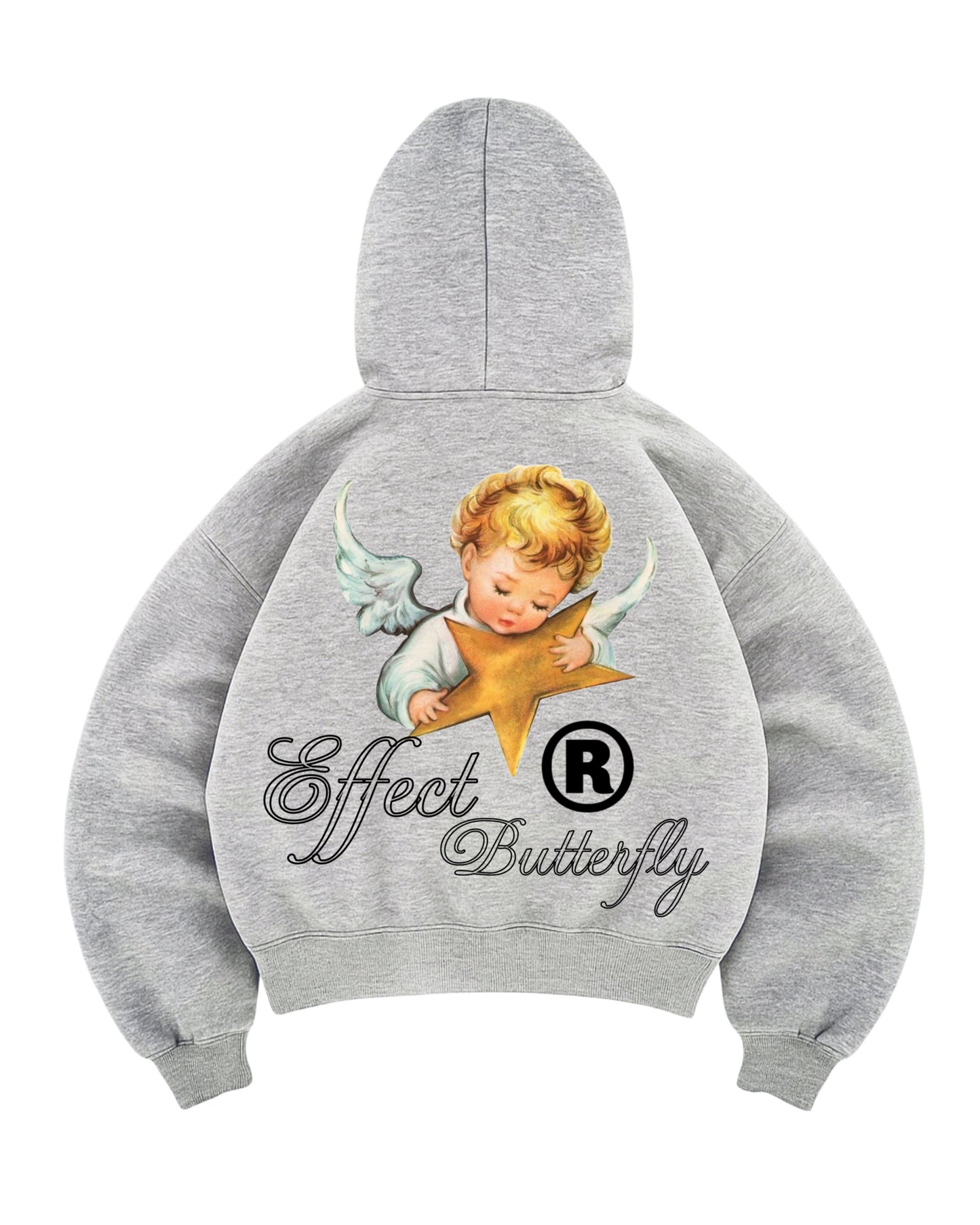 Hoodie butterfly effect modelo mangas globo gris