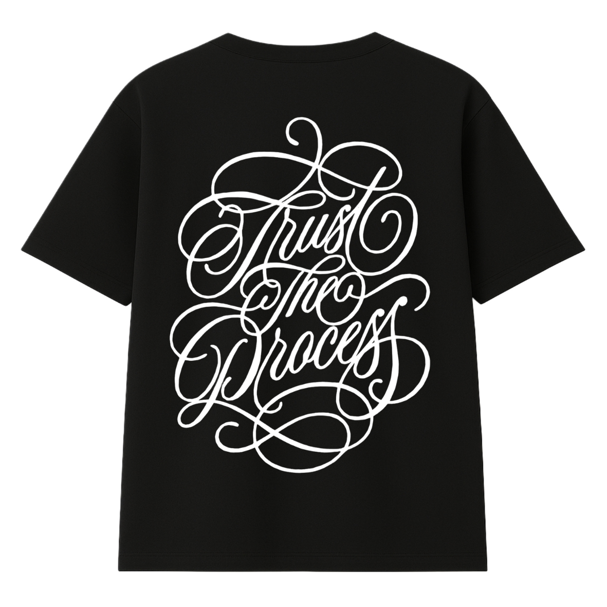 t-shirt trust the process modelo negro