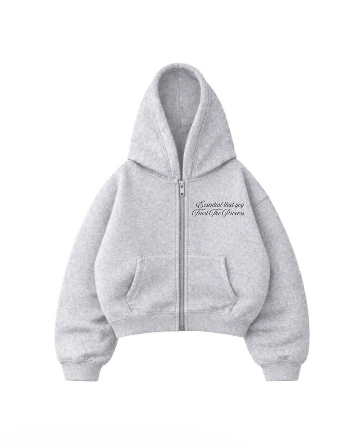 Trust The Process - Hoodie Zip Mangas Globos Gris