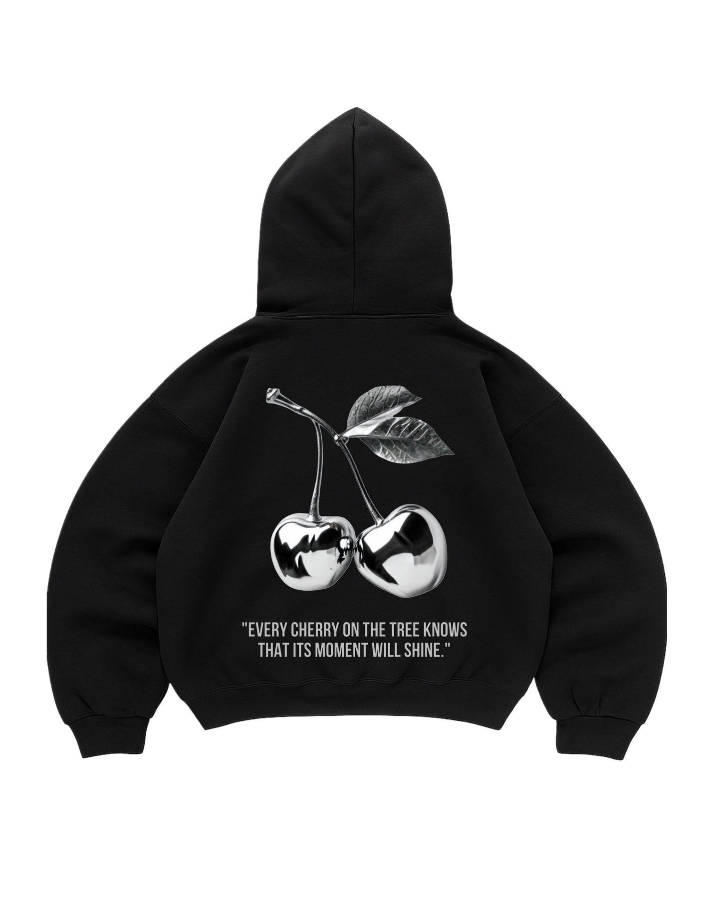 Hoodie cherry modelo manga globo negro