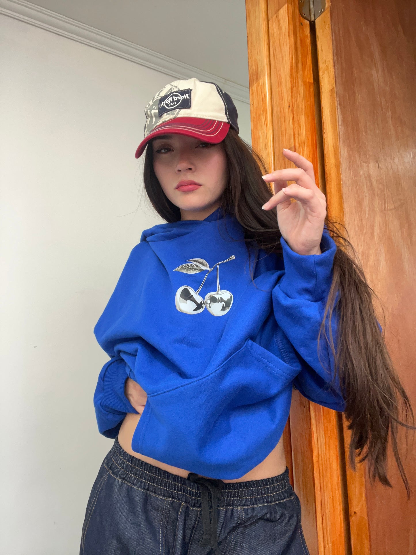 Cherry Silver -Hoodie Mangas Globos blue