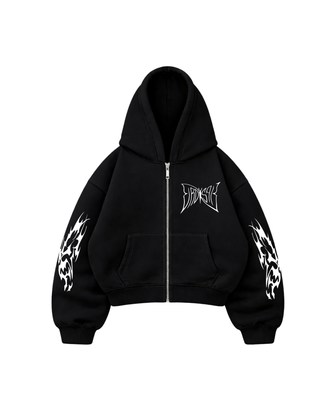 Butterfly Emblem - Hoodie Zip Mangas Globo black