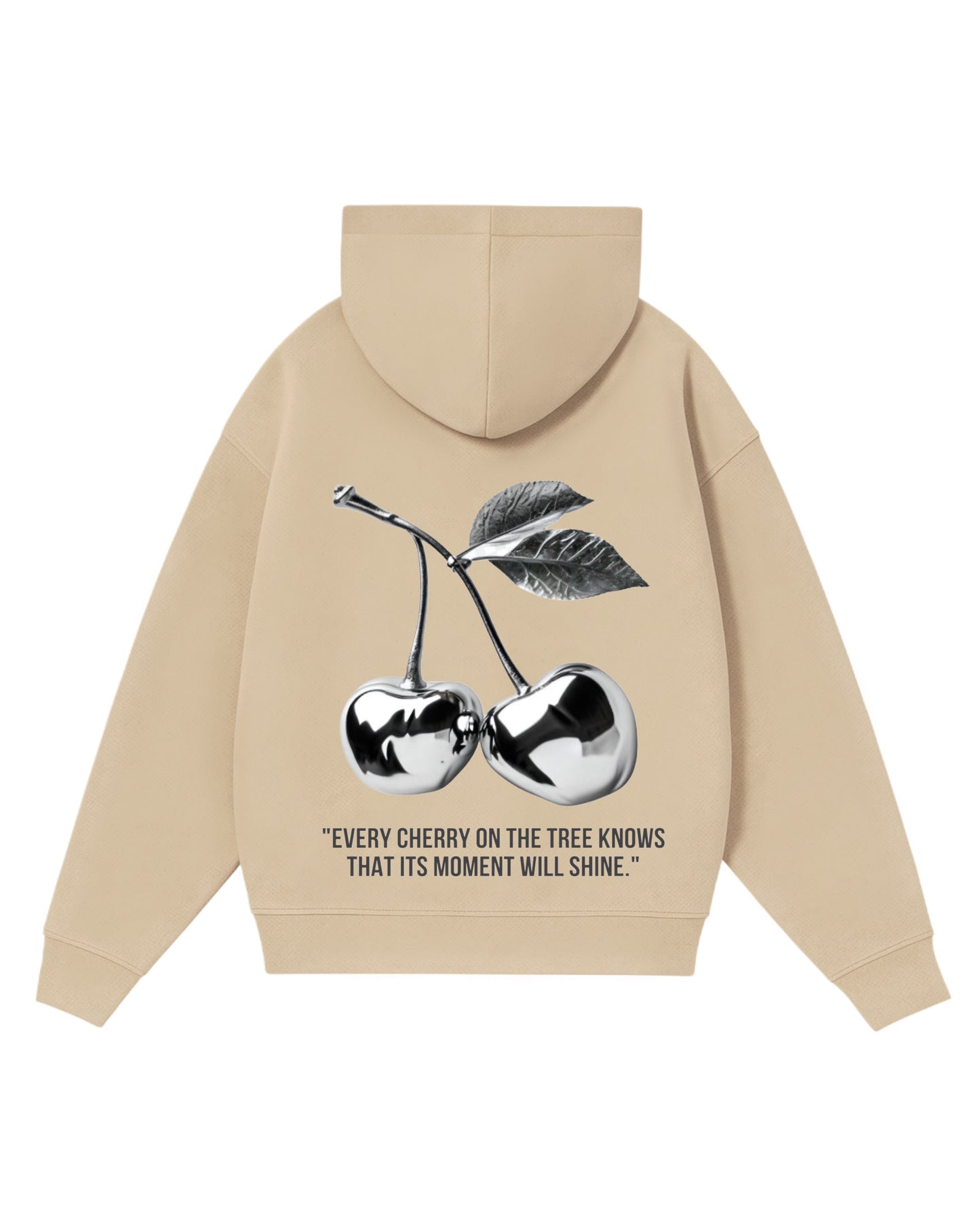 Hoodie cherry modelo clásico beige