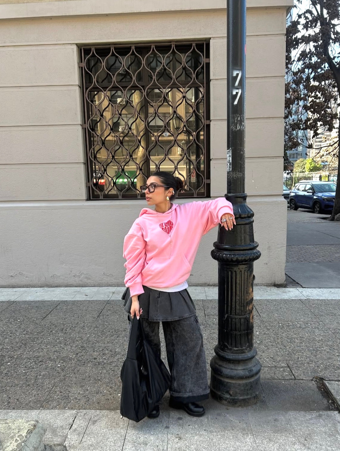Hoodie the lovers club rosado modelo manga globo pink