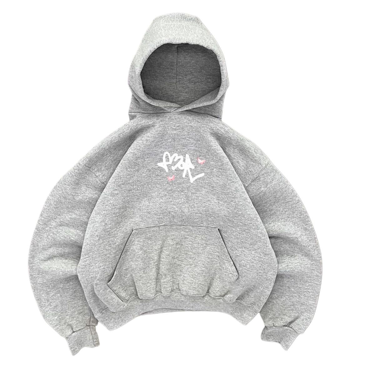 Hoodie amor gris modelo mangas globo