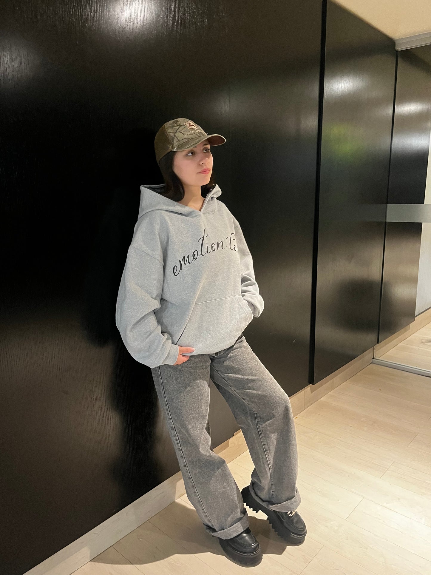 In Love - Hoodie Mangas Globo Gris