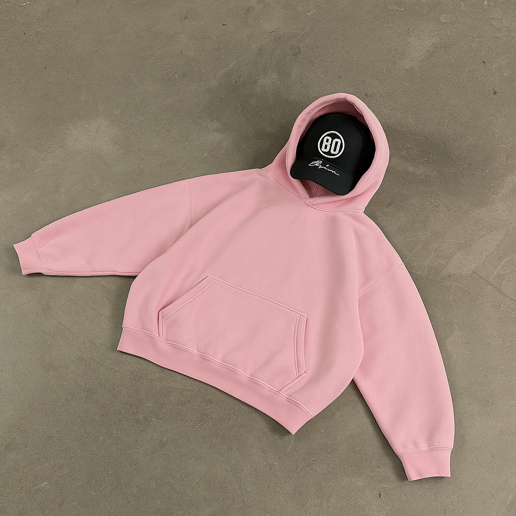 Hoodie basic pink modelo mangas globo