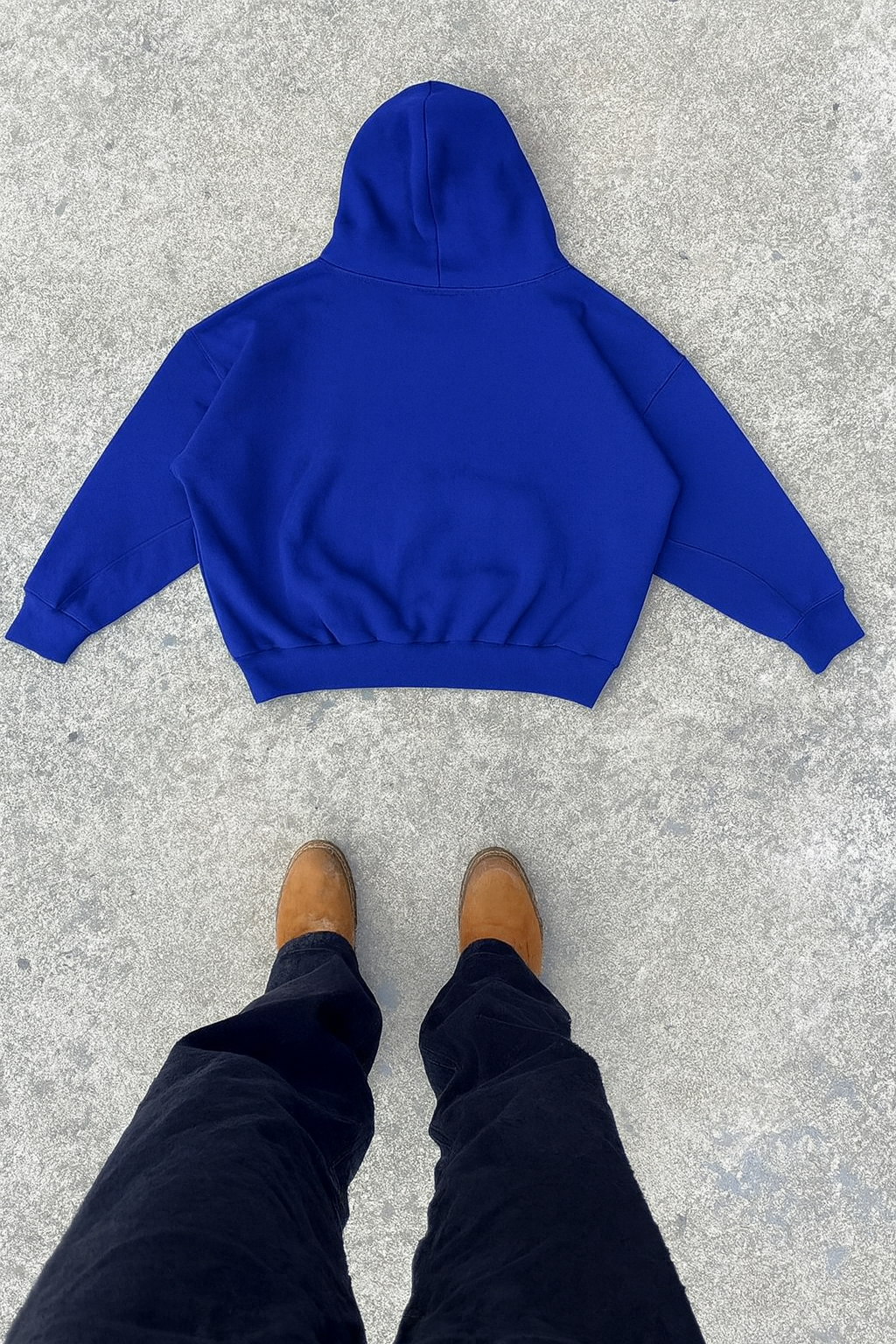 Hoodie basic azul rey mangas globo