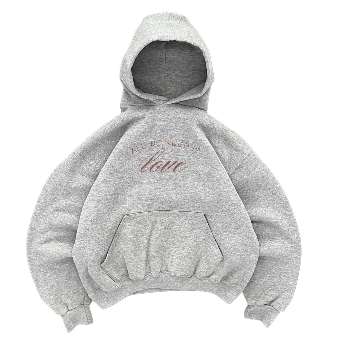 Hoodie need love gris mangas globo