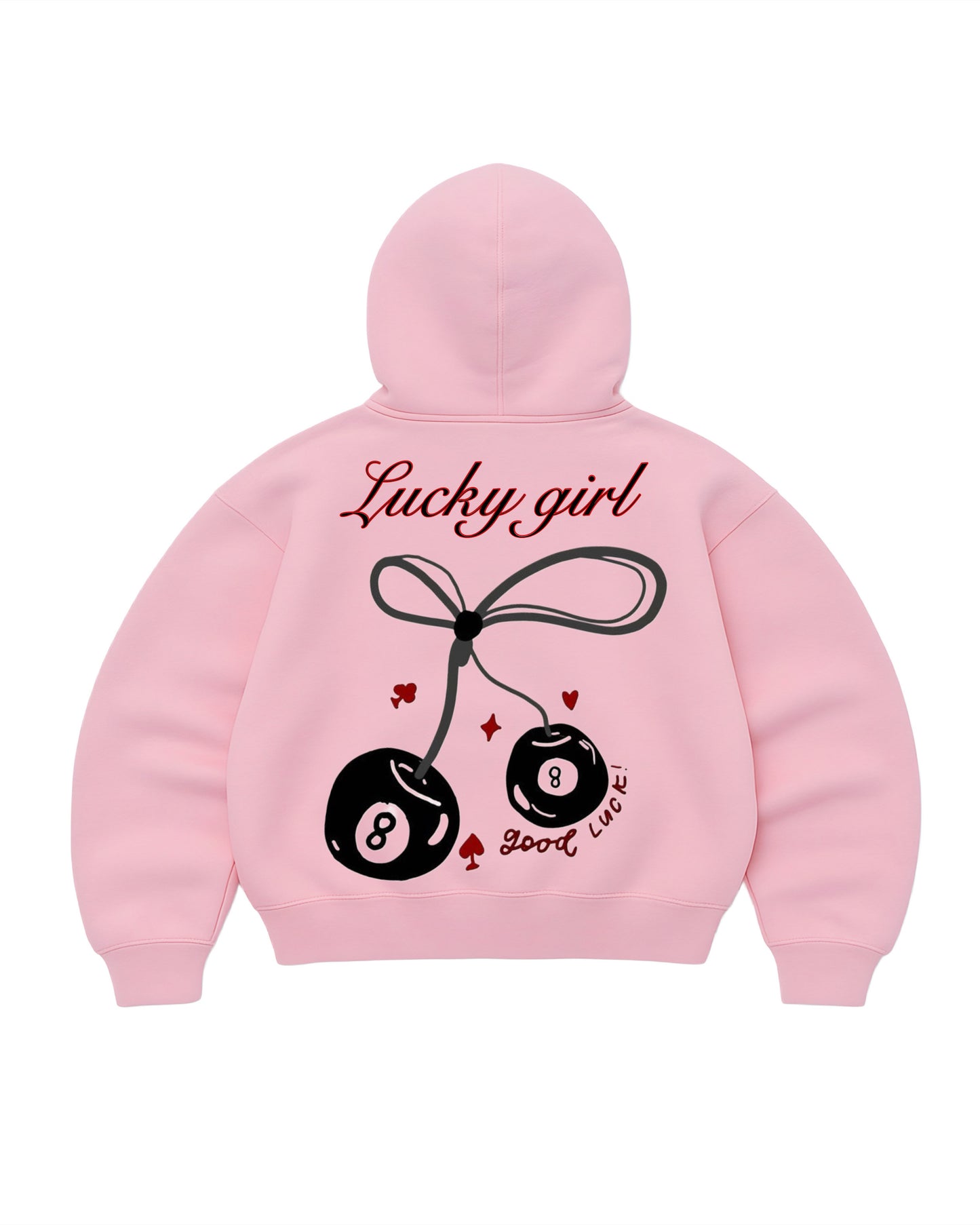 Hoodie lucky modelo manga globo pink