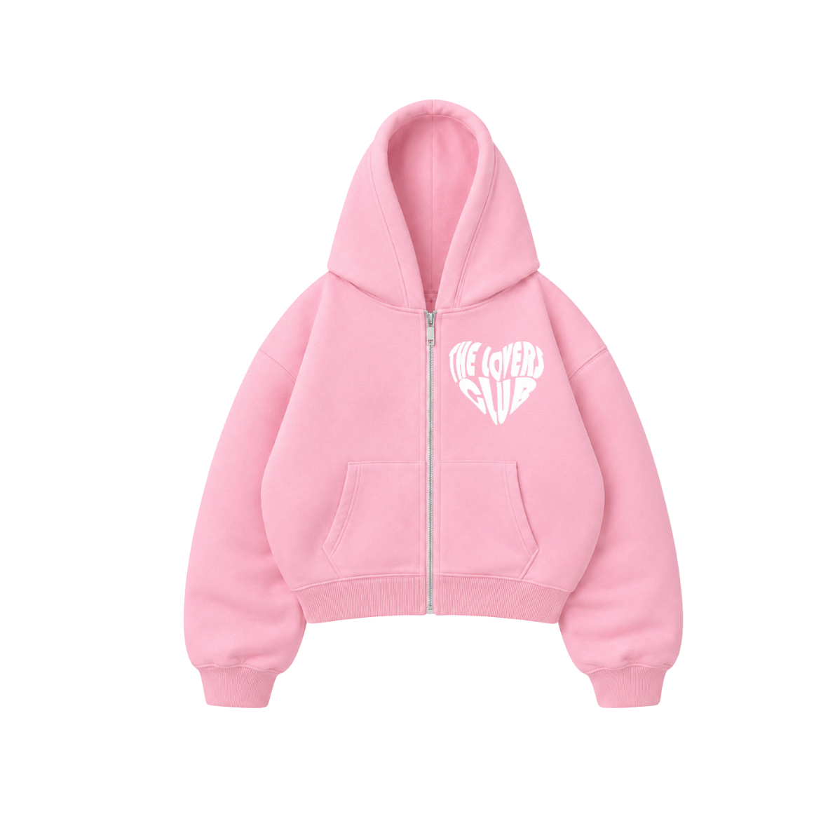 The Lovers Club - Hoodie Zip Mangas Globos pink puff