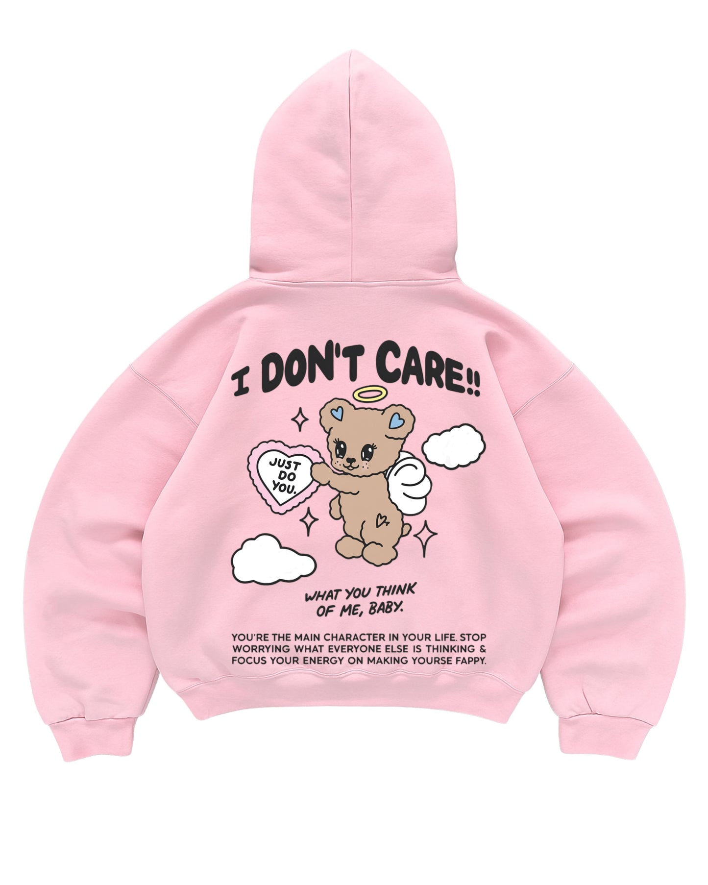 Hoodie I dont care modelo manga globo