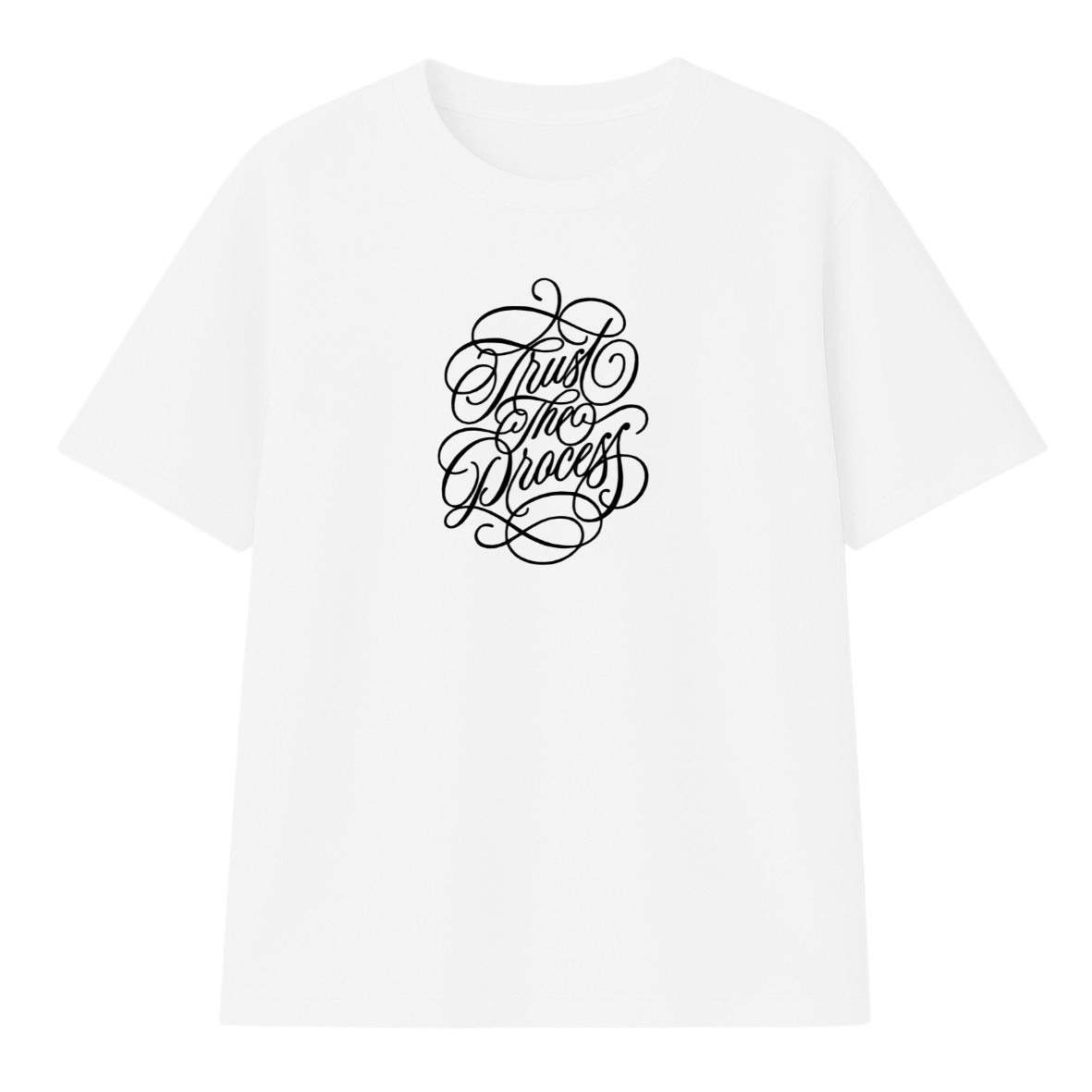 t-shirt trust the process modelo blanco