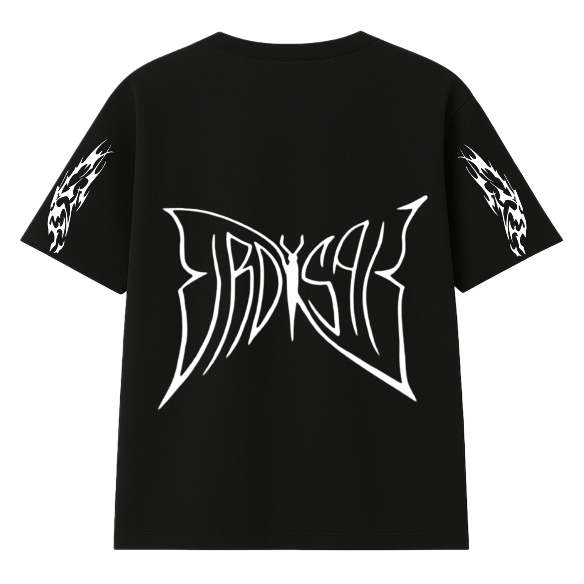t-shirt butterfly modelo recto negro
