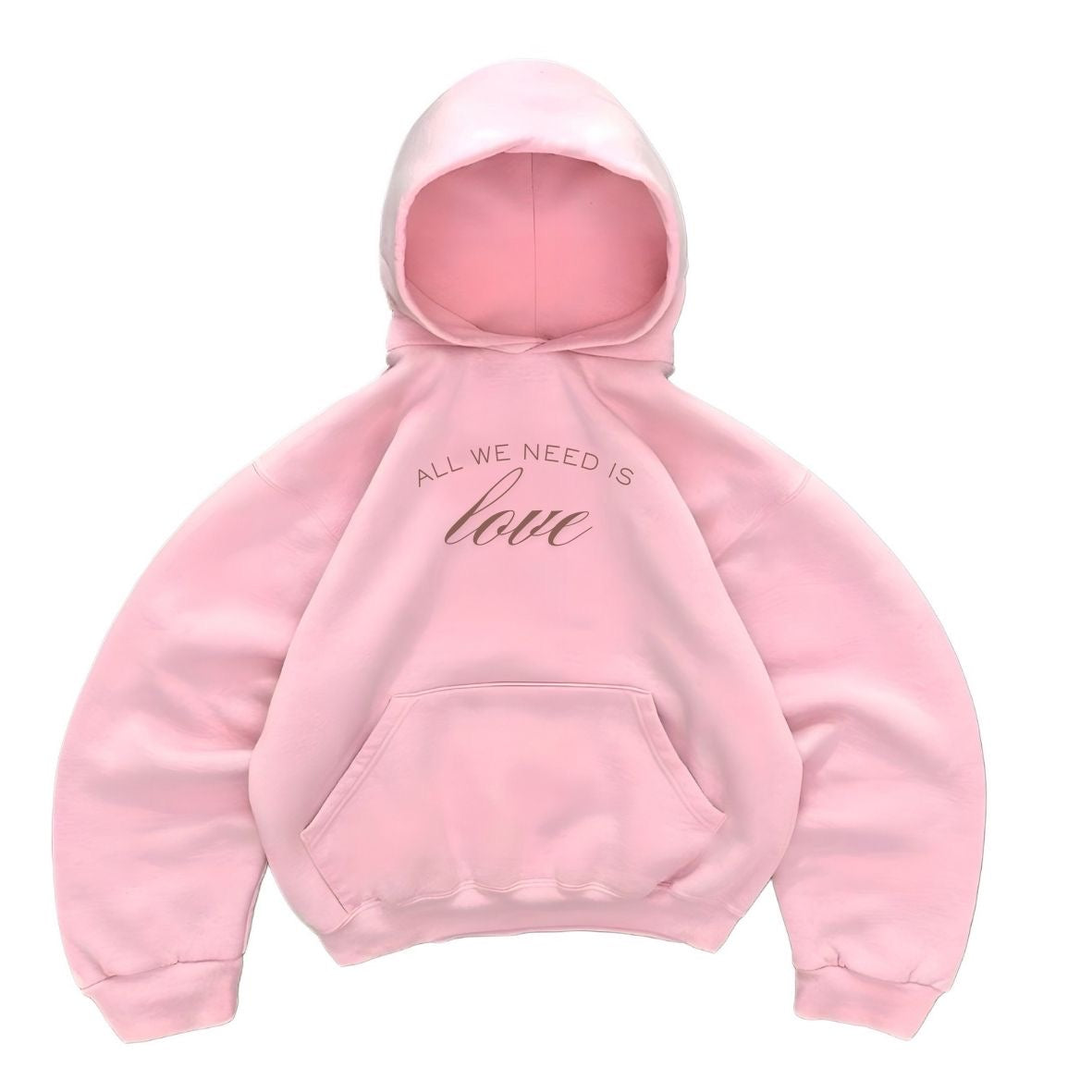 Hoodie need love rosado mangas globo
