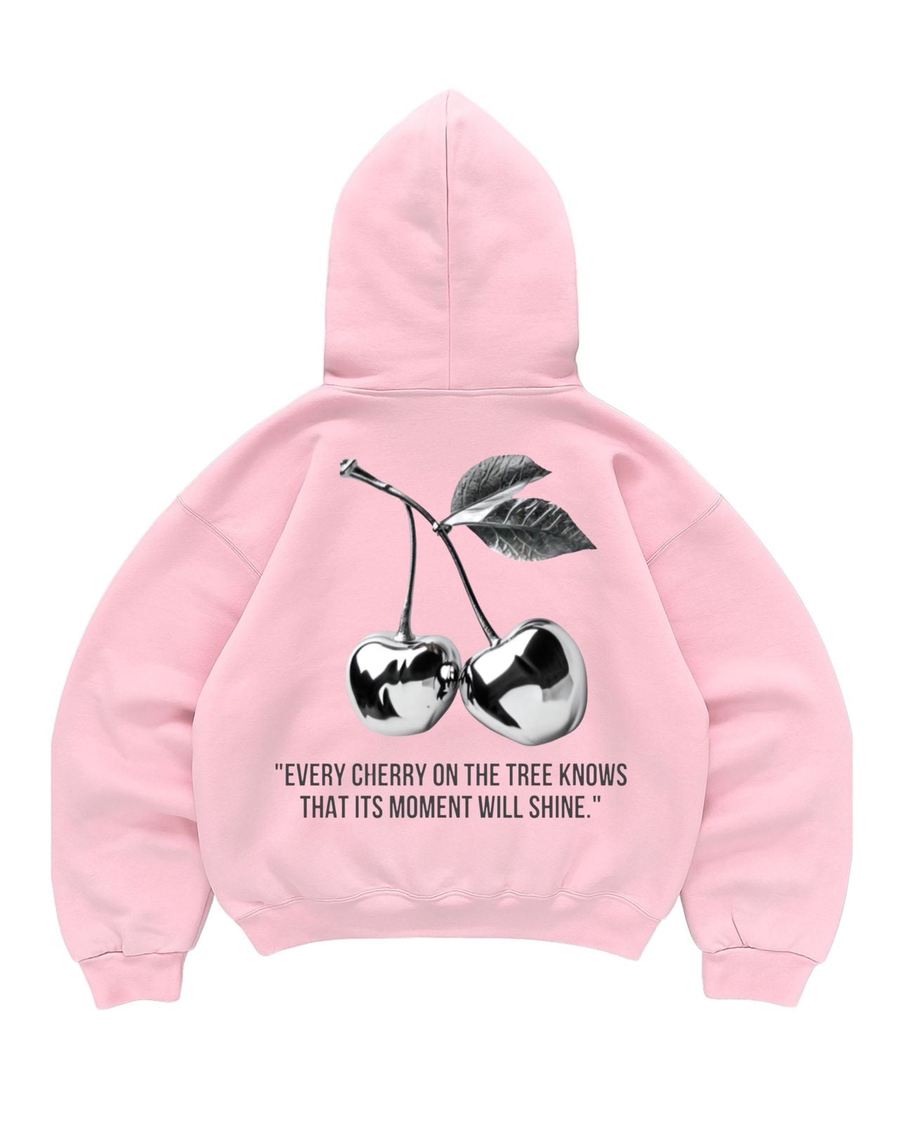 Hoodie cherry rosado mangas globo