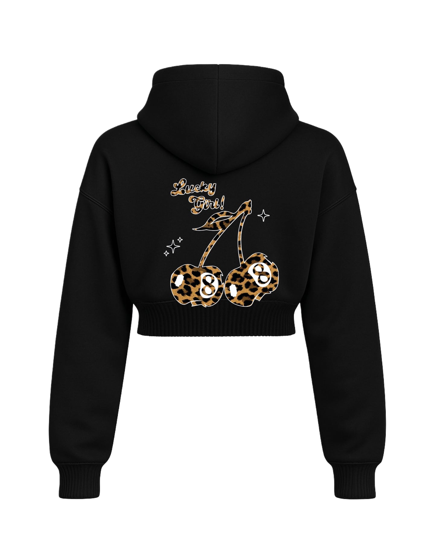 Crop top hoodie lucky girl