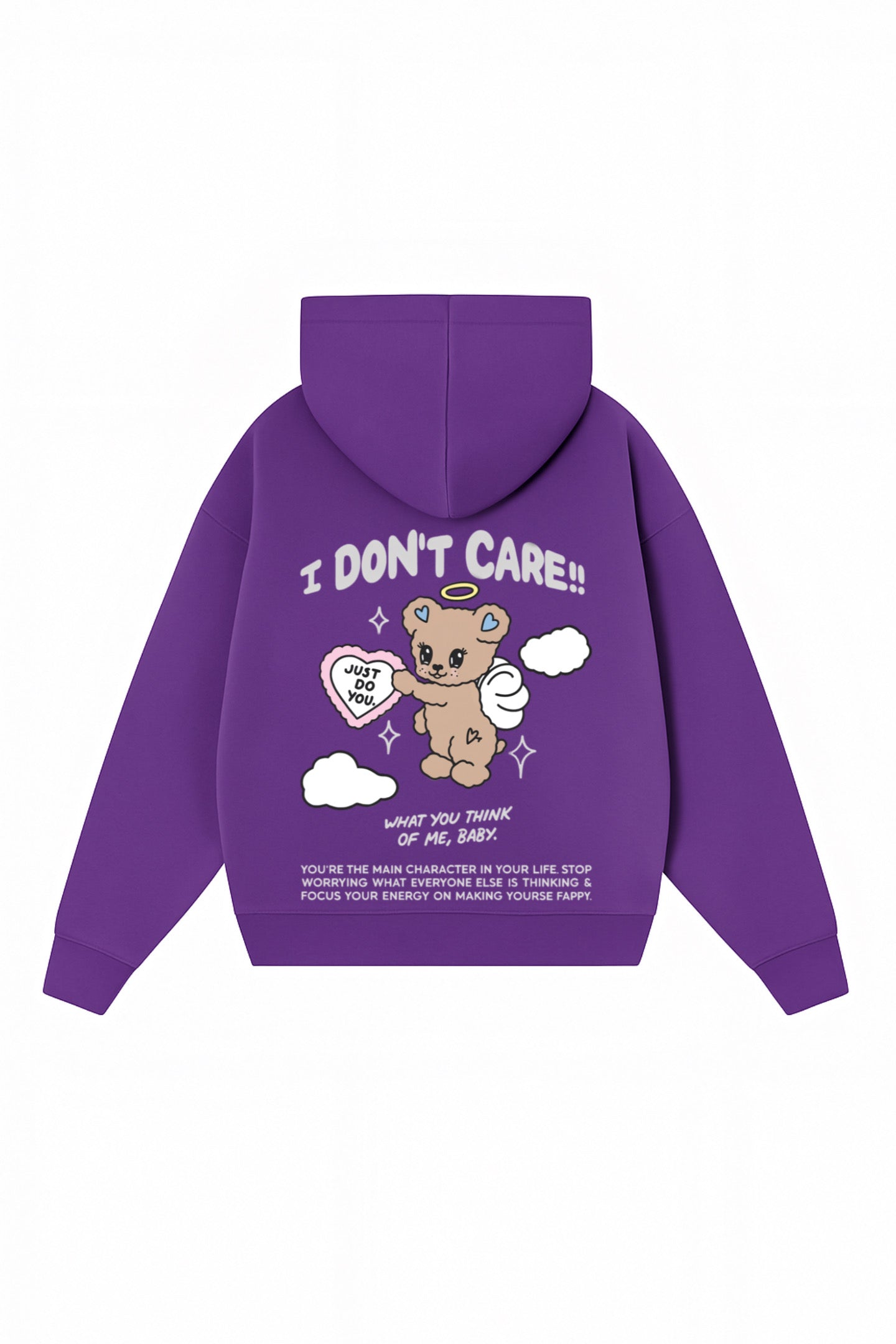 Hoodie I dont care modelo clásico zip