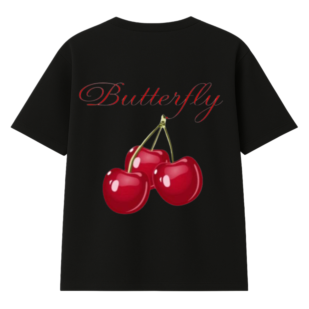 t-shirt cherry modelo recto negro