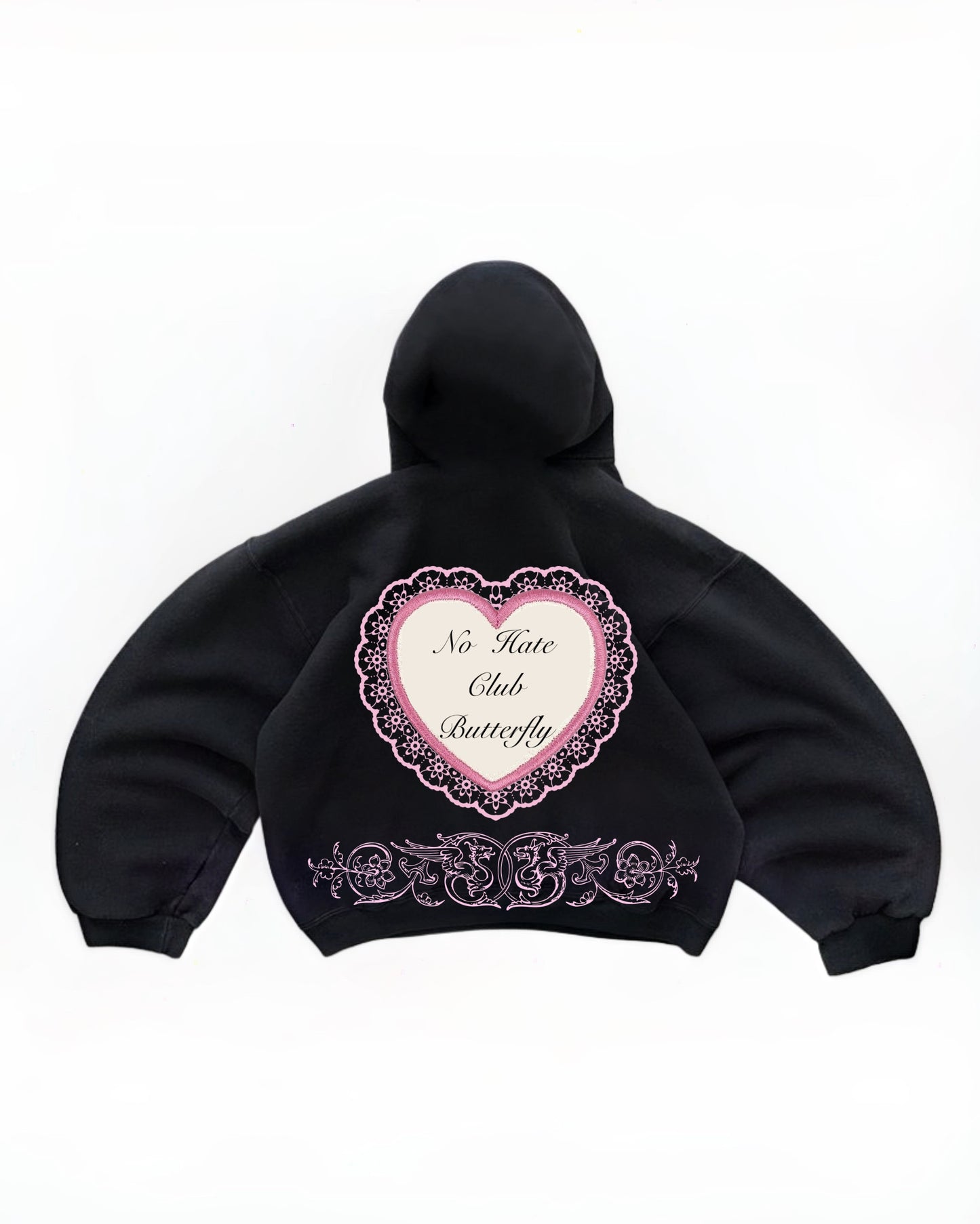 Hoodie no hate club modelo mangas globo