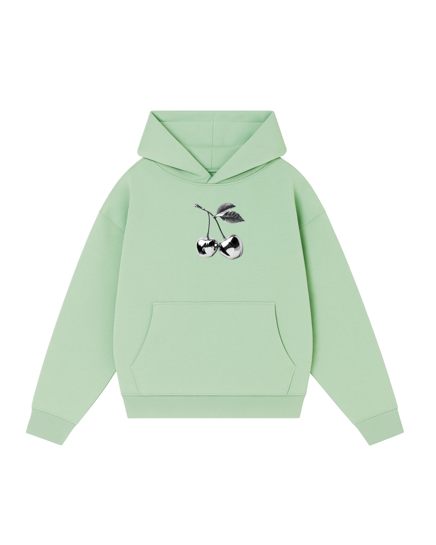 Hoodie cherry modelo clásico menta pastel