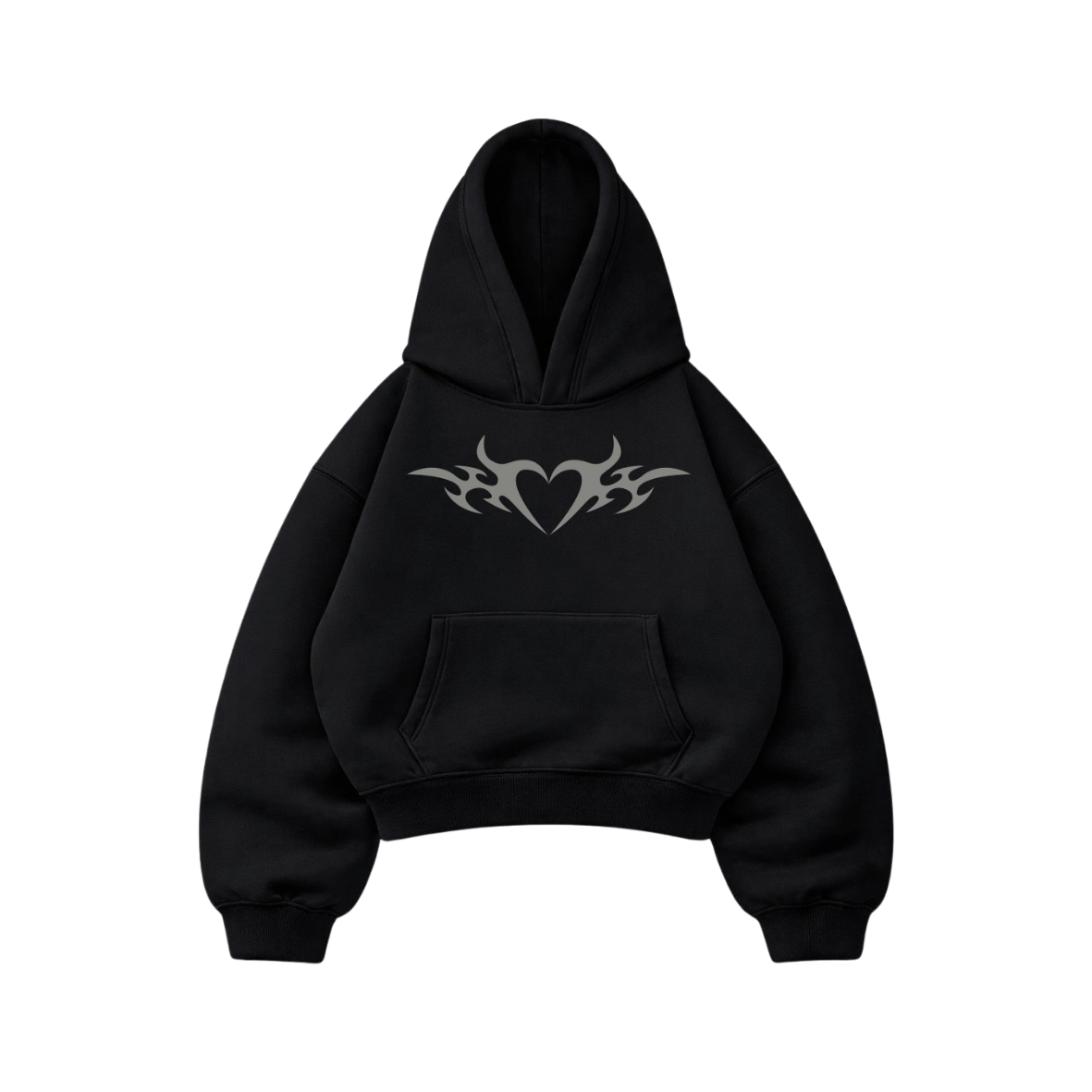 With love - Hoodie Mangas Globo black puff