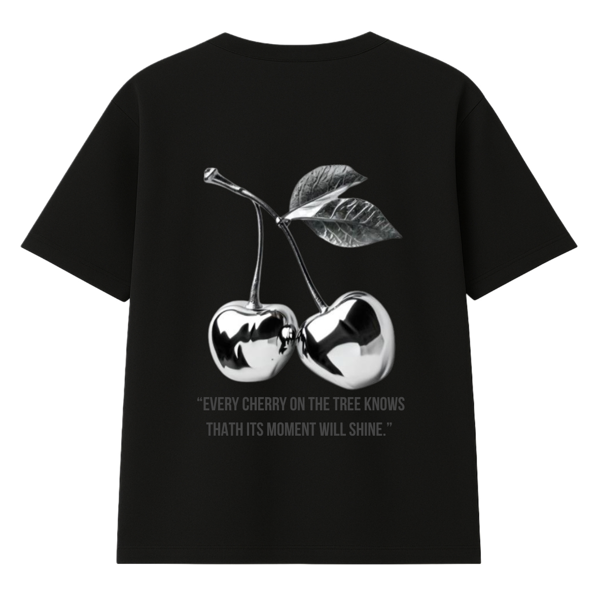 t-shirt cherry modelo recto negro