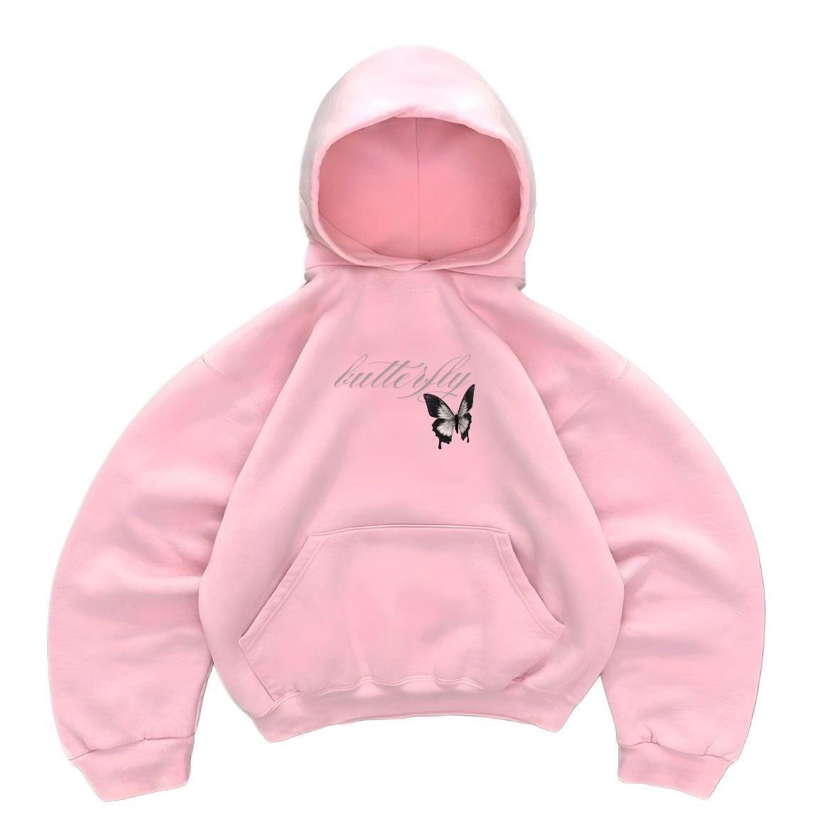 Hoodie flying high rosado mangas globo