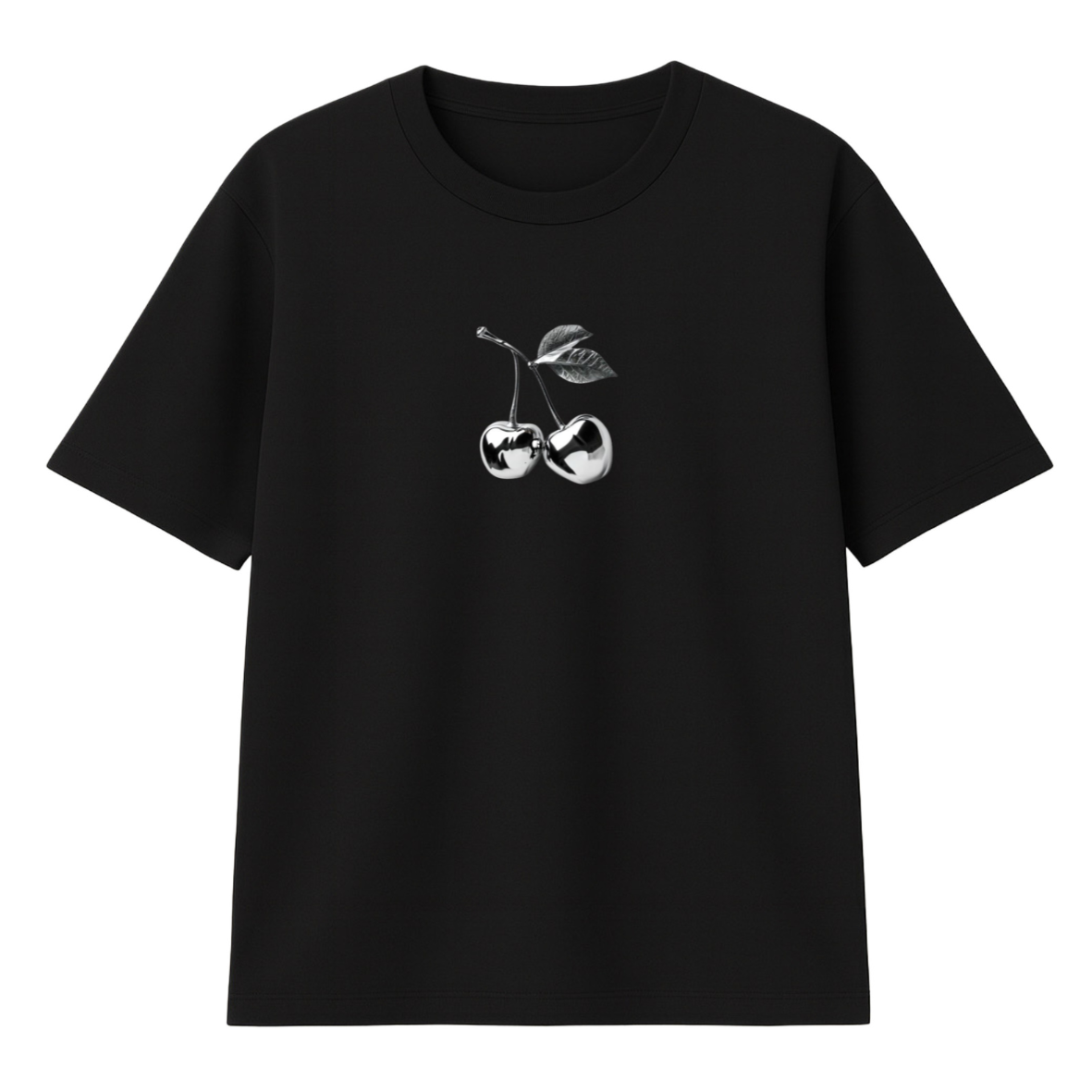 t-shirt cherry modelo recto negro