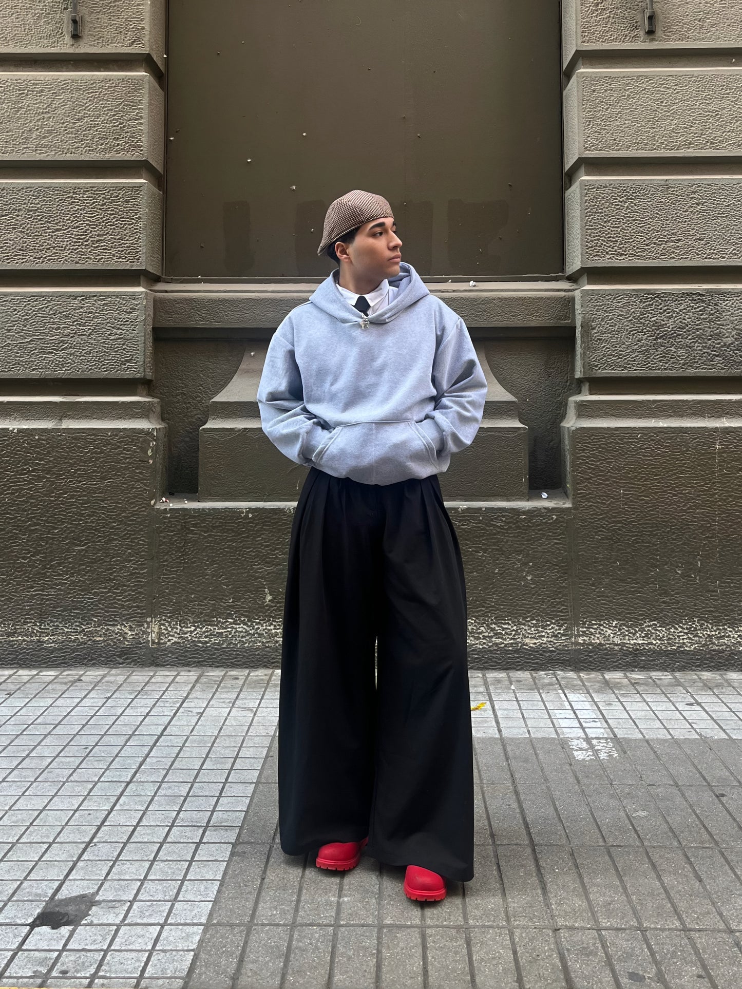 Hoodie basic gris modelo mangas globo ♥︎