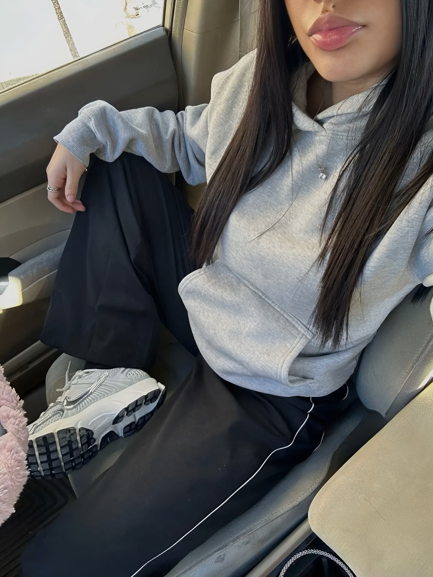 Hoodie basic gris modelo mangas globo ♥︎