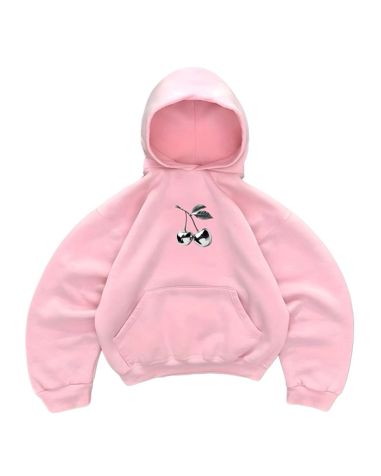 Hoodie cherry rosado mangas globo