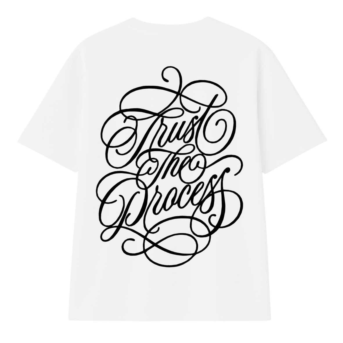 t-shirt trust the process modelo blanco