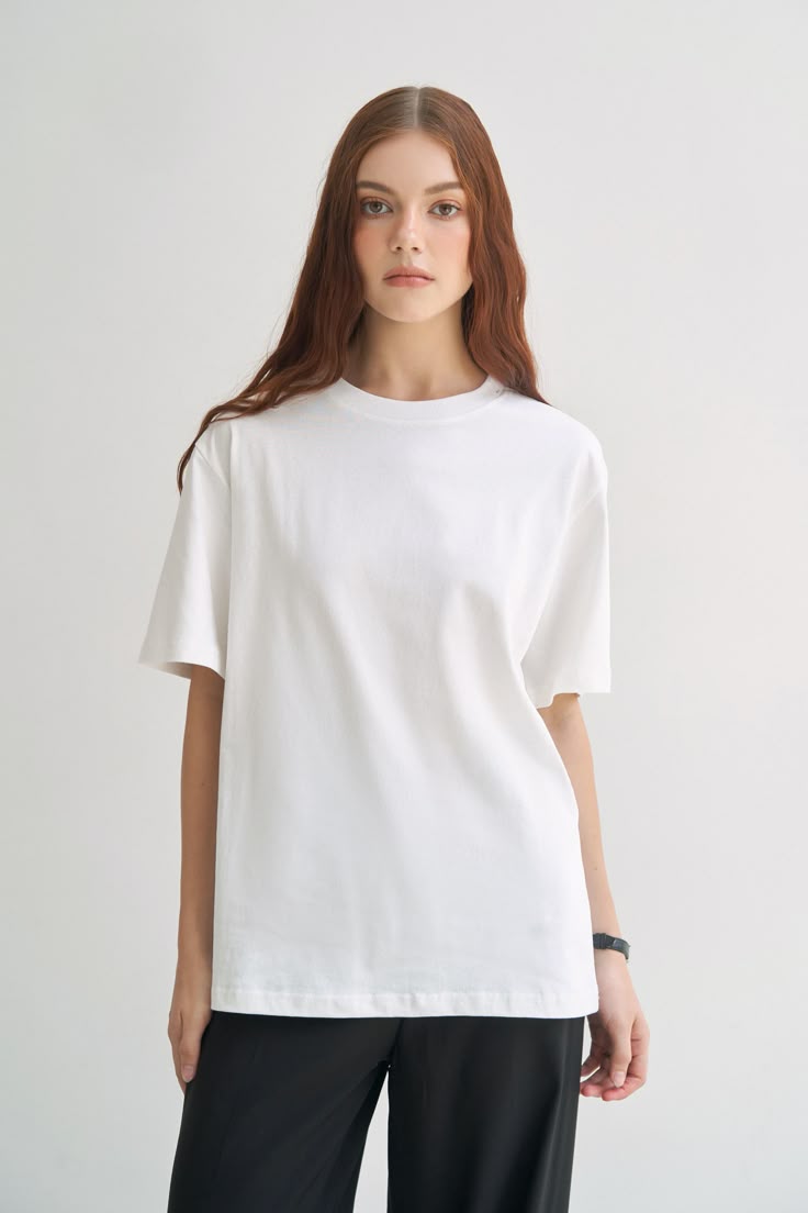 t-shirt basic blanca modelo recto