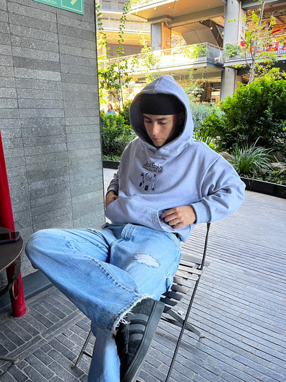Just Enjoy - Hoodie Mangas Globo Gris