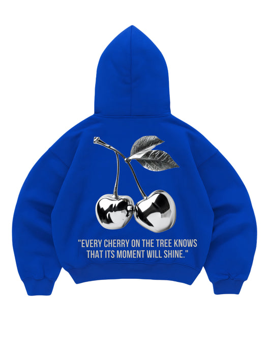 Hoodie cherry azul  mangas globo