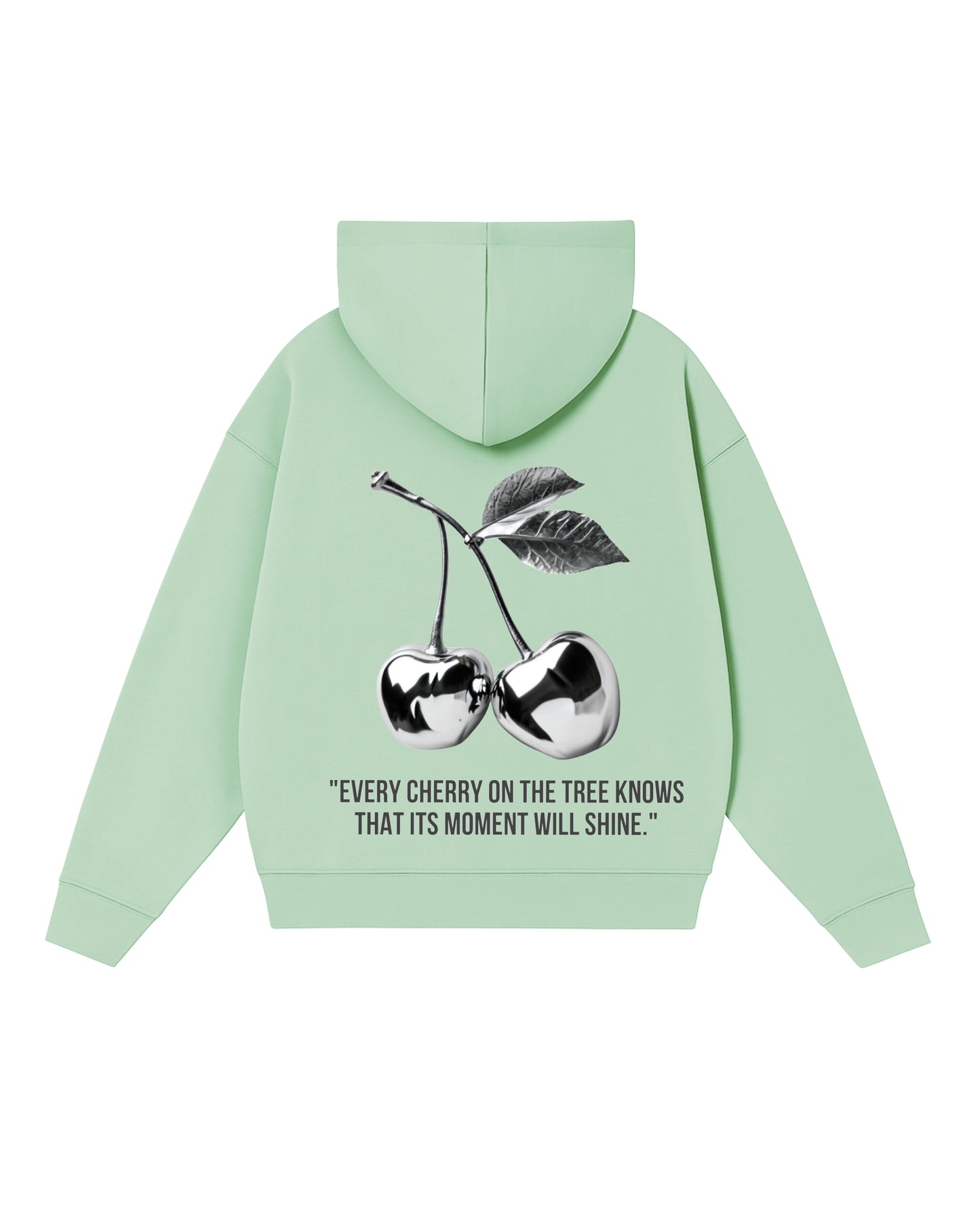 Hoodie cherry modelo clásico menta pastel