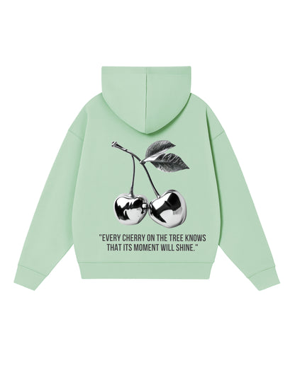Hoodie cherry modelo clásico menta pastel